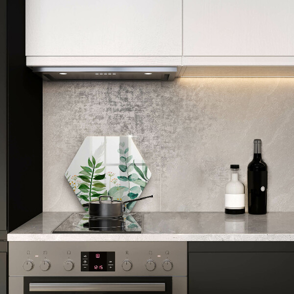 Tabla de cortar de vidrio Ilustración de hojas de plantas