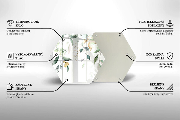 Tabla de cortar de vidrio Hojas de acuarela