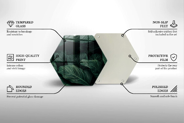 Tabla de cortar de vidrio Hojas oscuras