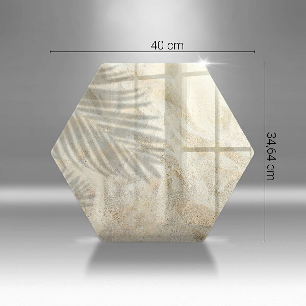 Tabla de cortar de vidrio Hojas de palma y arena