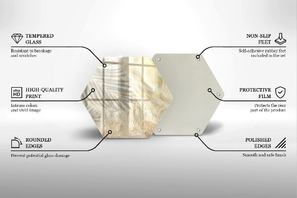 Tabla de cortar de vidrio Hojas de palma y arena