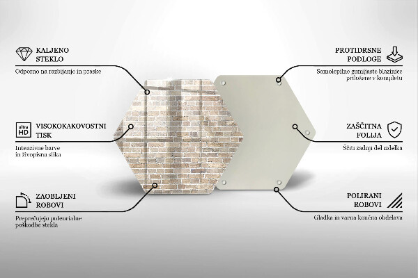 Tabla de cortar de vidrio Pared de ladrillo brillante