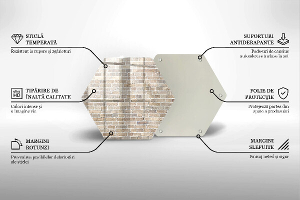 Tabla de cortar de vidrio Pared de ladrillo brillante