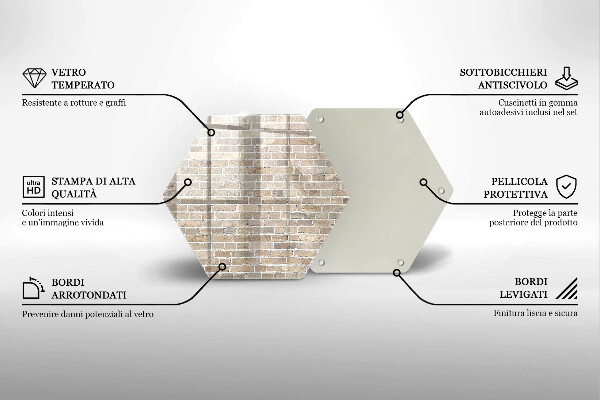 Tabla de cortar de vidrio Pared de ladrillo brillante