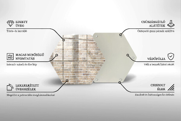 Tabla de cortar de vidrio Pared de ladrillo brillante