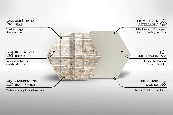 Tabla de cortar de vidrio Pared de ladrillo brillante