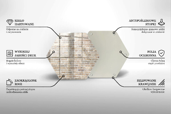 Tabla de cortar de vidrio Pared de ladrillo brillante