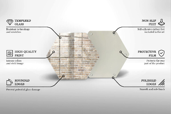 Tabla de cortar de vidrio Pared de ladrillo brillante