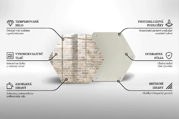 Tabla de cortar de vidrio Pared de ladrillo brillante