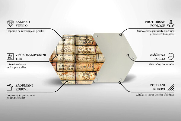 Tabla de cortar de vidrio Corchos de vino viejos