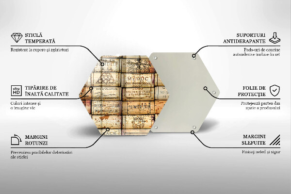 Tabla de cortar de vidrio Corchos de vino viejos