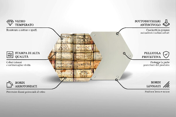 Tabla de cortar de vidrio Corchos de vino viejos
