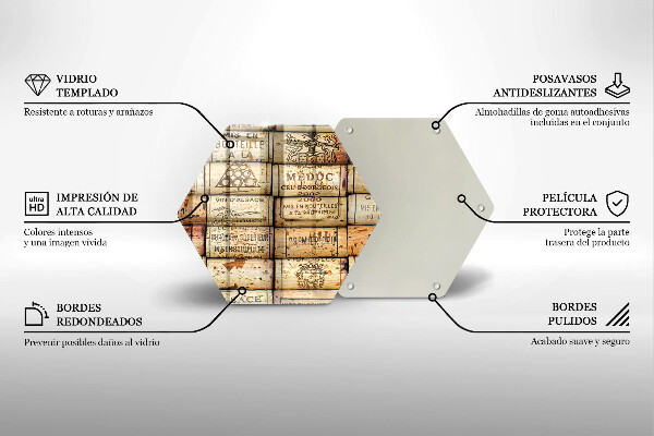 Tabla de cortar de vidrio Corchos de vino viejos