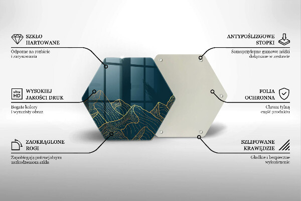 Tabla de cortar de vidrio Montañas abstractas