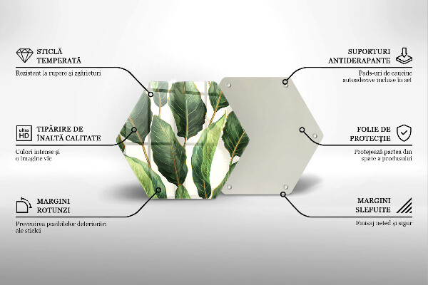 Tabla de cortar de vidrio Hojas de banana