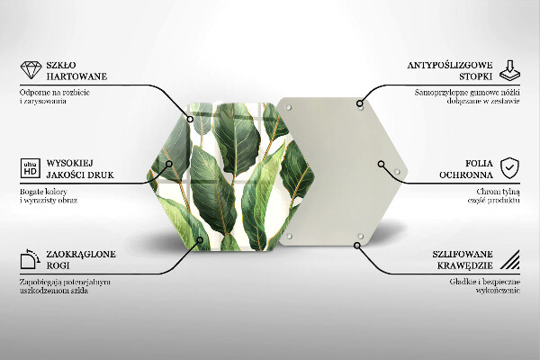 Tabla de cortar de vidrio Hojas de banana