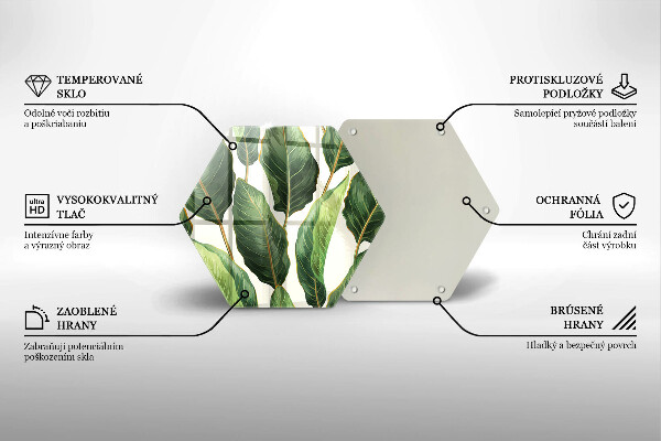 Tabla de cortar de vidrio Hojas de banana