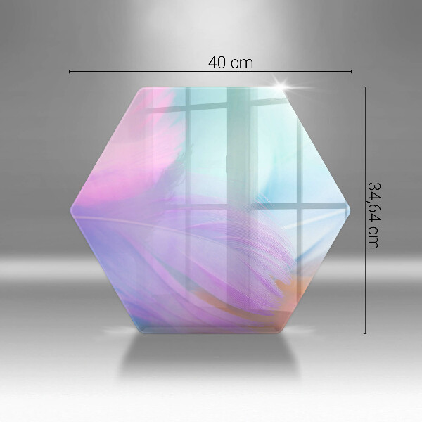 Tabla de cortar de vidrio Plumas pasteles