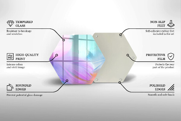 Tabla de cortar de vidrio Plumas pasteles