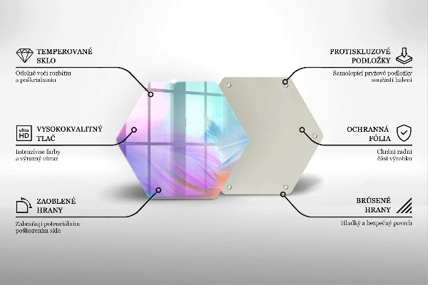 Tabla de cortar de vidrio Plumas pasteles