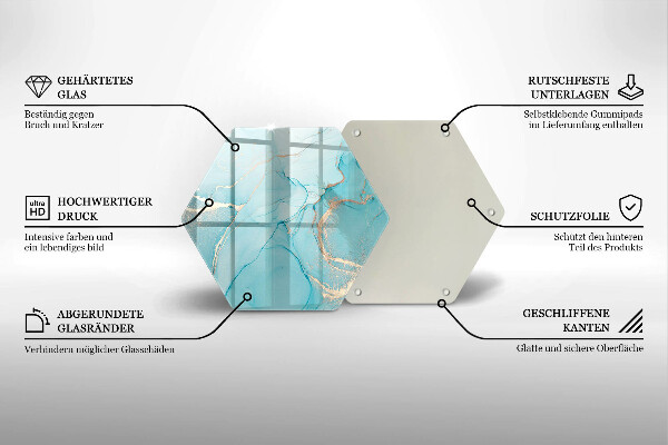 Tabla de cortar de vidrio Abstracción de piedra