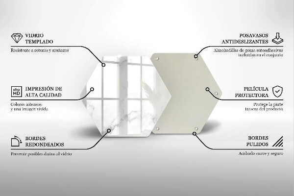 Tabla de cortar de vidrio Mármol moderno