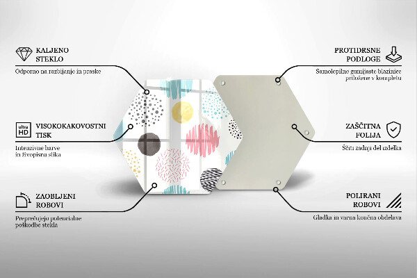 Tabla de cortar de vidrio Formas pintadas