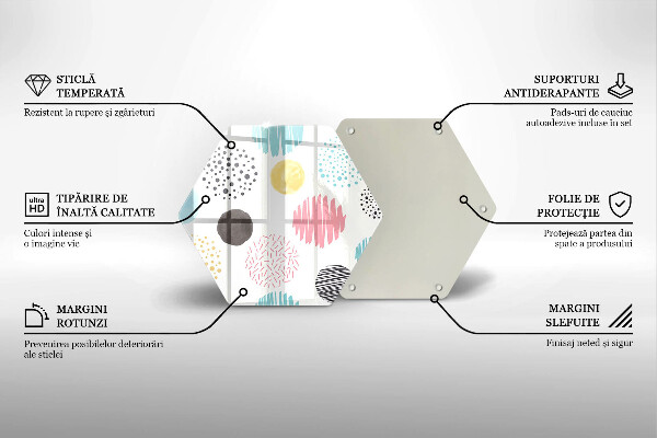 Tabla de cortar de vidrio Formas pintadas