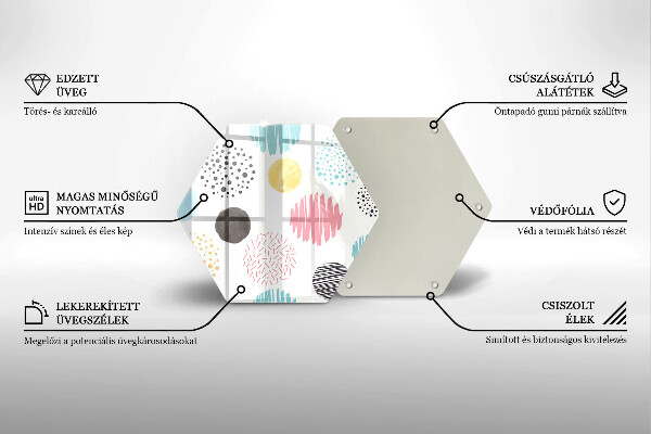 Tabla de cortar de vidrio Formas pintadas