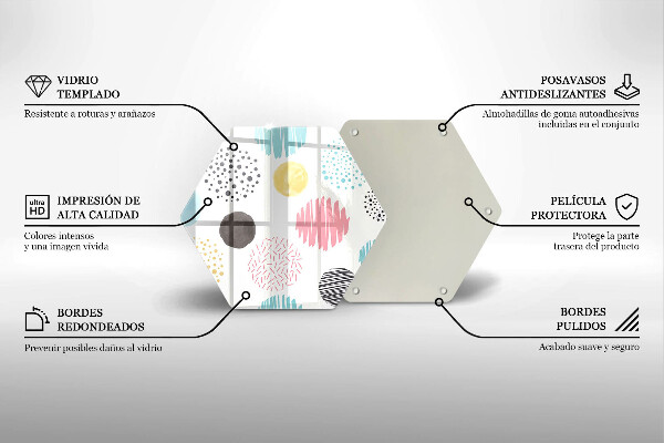 Tabla de cortar de vidrio Formas pintadas
