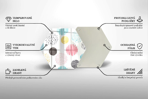 Tabla de cortar de vidrio Formas pintadas
