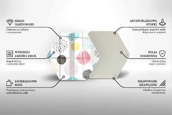 Tabla de cortar de vidrio Formas pintadas