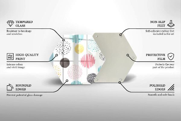 Tabla de cortar de vidrio Formas pintadas