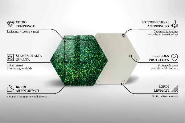 Tabla de cortar de vidrio Planta con hojas pequeñas