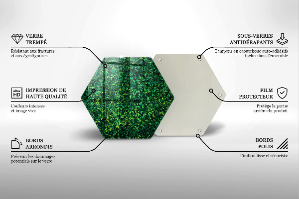 Tabla de cortar de vidrio Planta con hojas pequeñas