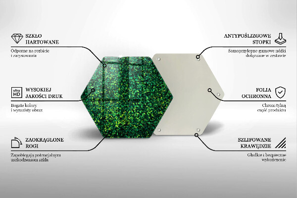 Tabla de cortar de vidrio Planta con hojas pequeñas