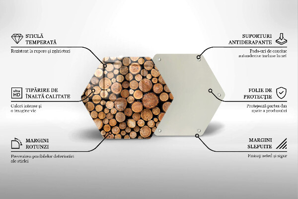 Tabla de cortar de vidrio Troncos de árboles