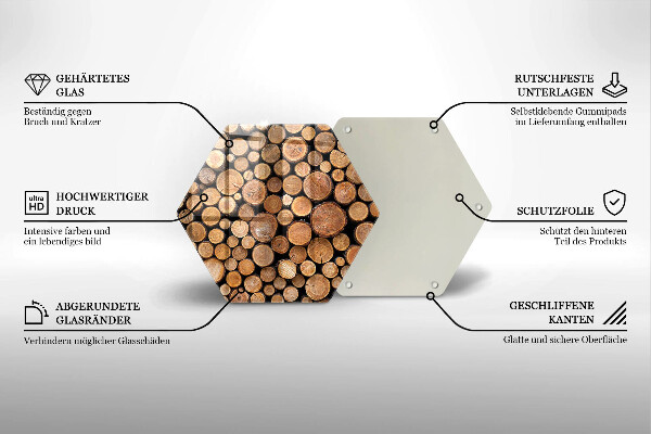 Tabla de cortar de vidrio Troncos de árboles