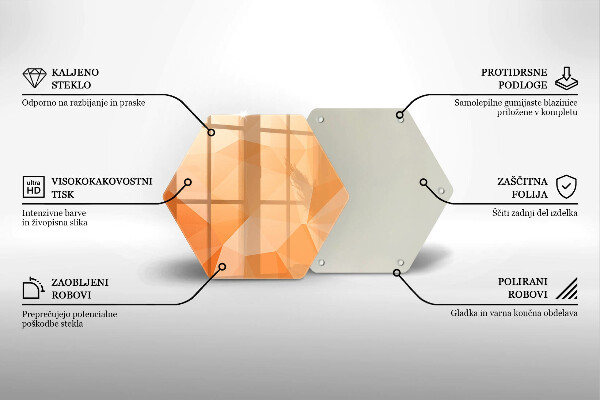 Tabla de cortar de vidrio Fondo geométrico