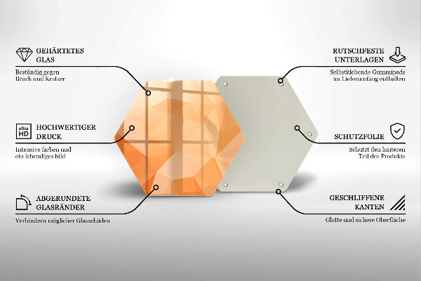 Tabla de cortar de vidrio Fondo geométrico