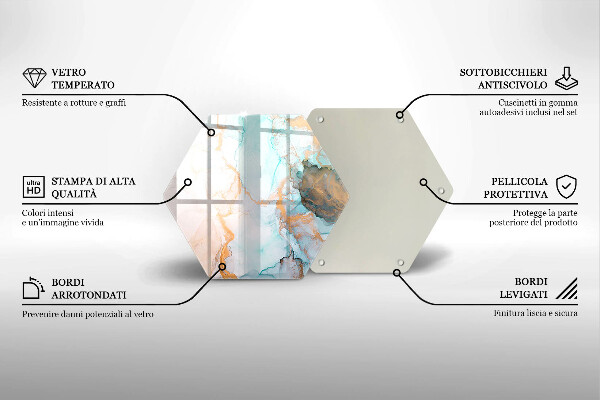 Tabla de cortar de vidrio Abstracción de mármol