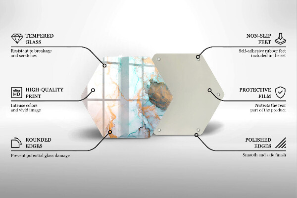 Tabla de cortar de vidrio Abstracción de mármol