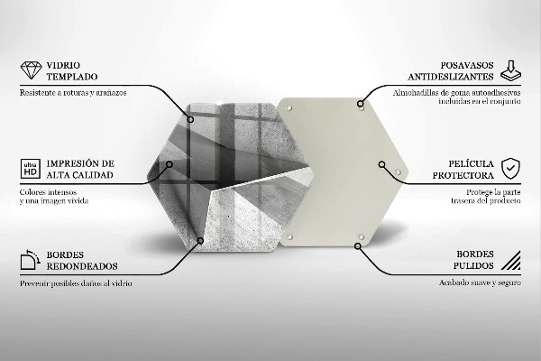 Tabla de cortar de vidrio Abstracción concreta