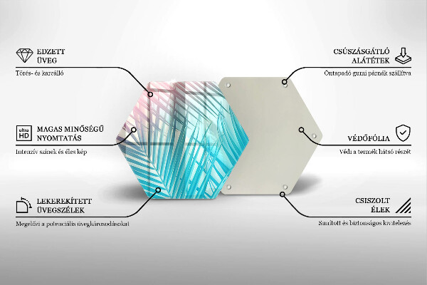 Tabla de cortar de vidrio Hojas pastel