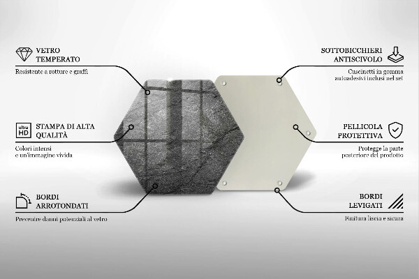 Tabla de cortar de vidrio Textura de piedra