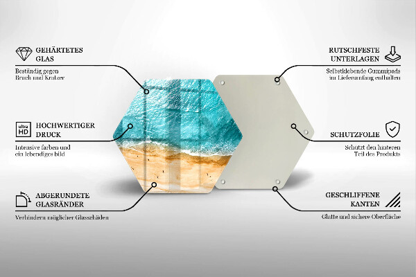 Tabla de cortar de vidrio Orilla de la playa y mar