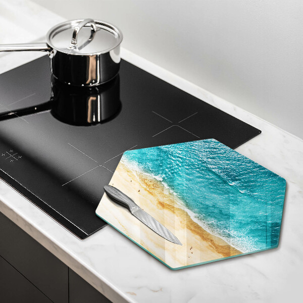 Tabla de cortar de vidrio Orilla de la playa y mar