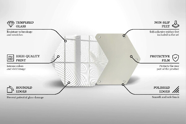 Tabla de cortar de vidrio Patrón de líneas modernas