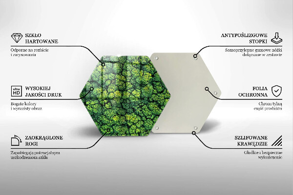 Tabla de cortar de vidrio Planta de musgo natural