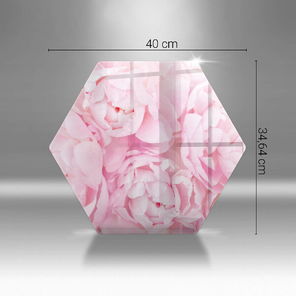 Tabla de cortar de vidrio Peonías delicadas